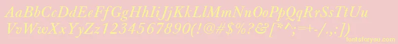 BaskervilleAZPsNormalItalic Font – Yellow Fonts on Pink Background