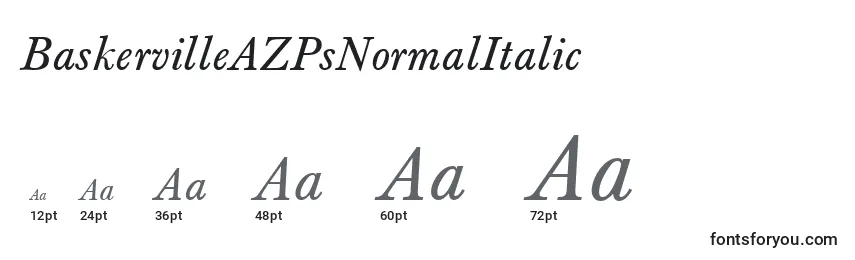 BaskervilleAZPsNormalItalic font sizes
