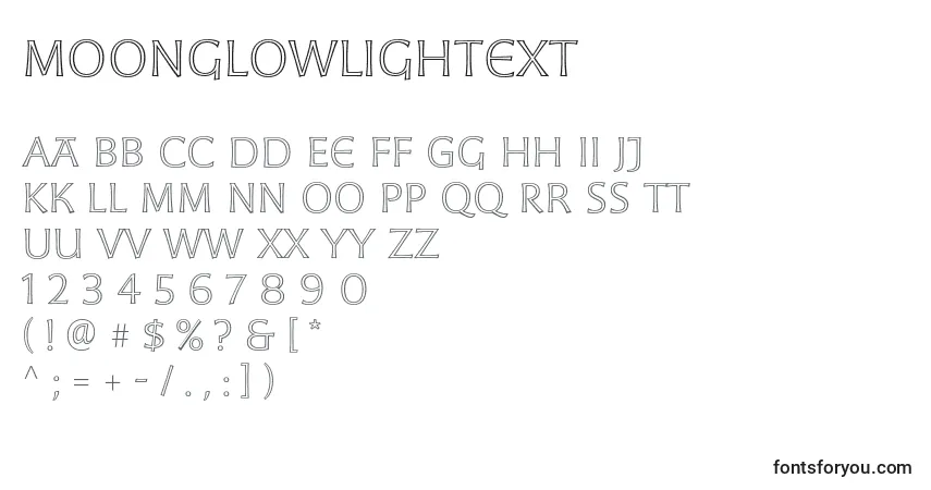 Шрифт MoonglowLightext – алфавит, цифры, специальные символы