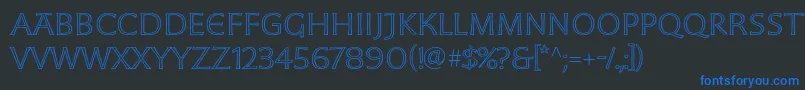 フォントMoonglowLightext – 黒い背景に青い文字
