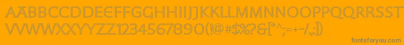 MoonglowLightext-Schriftart – Graue Schriften auf orangefarbenem Hintergrund