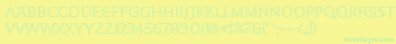 MoonglowLightext Font – Green Fonts on Yellow Background