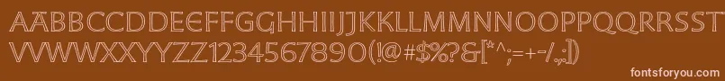 フォントMoonglowLightext – 茶色の背景にピンクのフォント