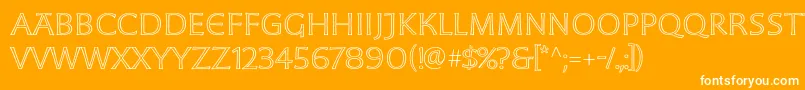 Fonte MoonglowLightext – fontes brancas em um fundo laranja