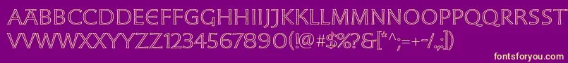 MoonglowLightext Font – Yellow Fonts on Purple Background