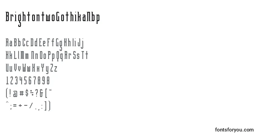 Шрифт BrightontwoGothikaNbp – алфавит, цифры, специальные символы