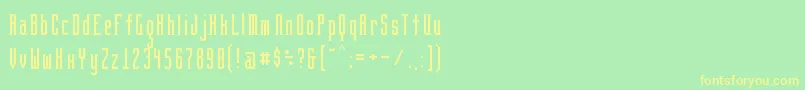 Fonte BrightontwoGothikaNbp – fontes amarelas em um fundo verde
