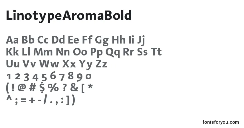 Шрифт LinotypeAromaBold – алфавит, цифры, специальные символы