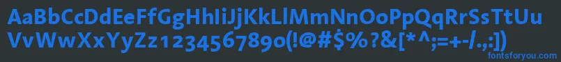 LinotypeAromaBold Font – Blue Fonts on Black Background