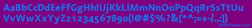 LinotypeAromaBold Font – Blue Fonts on Purple Background