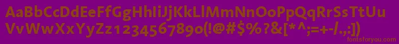 フォントLinotypeAromaBold – 紫色の背景に茶色のフォント