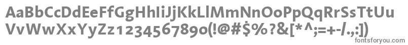 LinotypeAromaBold-fontti – harmaat kirjasimet valkoisella taustalla