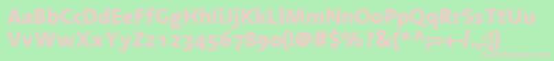 フォントLinotypeAromaBold – 緑の背景にピンクのフォント