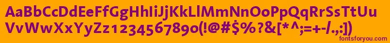 LinotypeAromaBold-Schriftart – Violette Schriften auf orangefarbenem Hintergrund