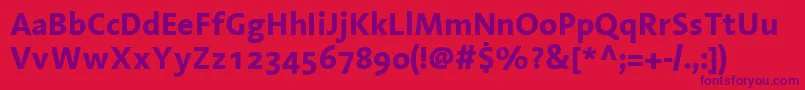 LinotypeAromaBold Font – Purple Fonts on Red Background