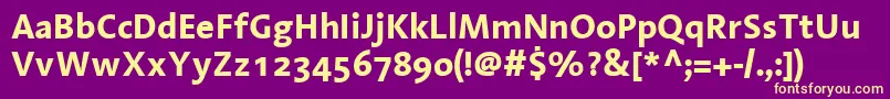 LinotypeAromaBold Font – Yellow Fonts on Purple Background