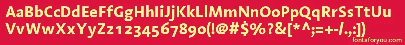 LinotypeAromaBold Font – Yellow Fonts on Red Background