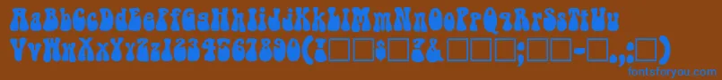 BeatriceRegular Font – Blue Fonts on Brown Background