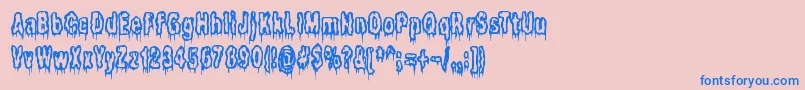 ItLivesInTheSwampBrk-Schriftart – Blaue Schriften auf rosa Hintergrund