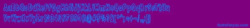 Шрифт ItLivesInTheSwampBrk – синие шрифты на фиолетовом фоне