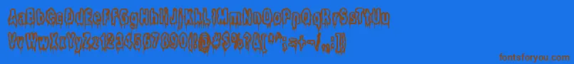 Шрифт ItLivesInTheSwampBrk – коричневые шрифты на синем фоне