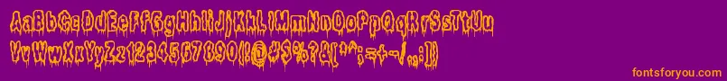 ItLivesInTheSwampBrk-fontti – oranssit fontit violetilla taustalla