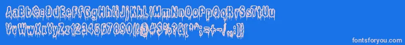 フォントItLivesInTheSwampBrk – ピンクの文字、青い背景