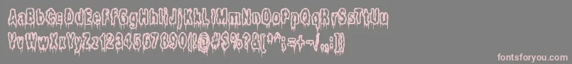 フォントItLivesInTheSwampBrk – 灰色の背景にピンクのフォント