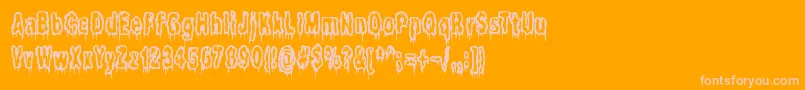 ItLivesInTheSwampBrk-fontti – vaaleanpunaiset fontit oranssilla taustalla