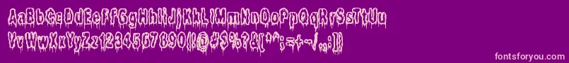 ItLivesInTheSwampBrk-fontti – vaaleanpunaiset fontit violetilla taustalla