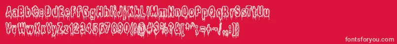 ItLivesInTheSwampBrk-Schriftart – Rosa Schriften auf rotem Hintergrund