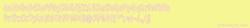 ItLivesInTheSwampBrk-Schriftart – Rosa Schriften auf gelbem Hintergrund