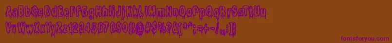 Шрифт ItLivesInTheSwampBrk – фиолетовые шрифты на коричневом фоне