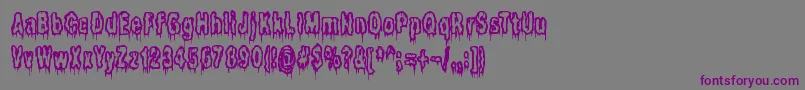 フォントItLivesInTheSwampBrk – 紫色のフォント、灰色の背景
