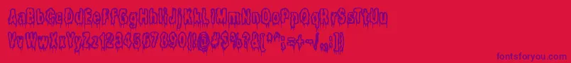 ItLivesInTheSwampBrk-Schriftart – Violette Schriften auf rotem Hintergrund