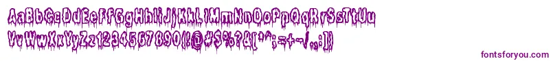 フォントItLivesInTheSwampBrk – 白い背景に紫のフォント
