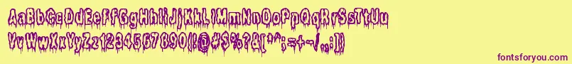 ItLivesInTheSwampBrk-fontti – violetit fontit keltaisella taustalla