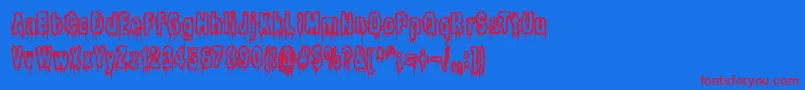 ItLivesInTheSwampBrk Font – Red Fonts on Blue Background