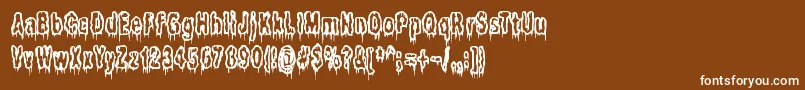 フォントItLivesInTheSwampBrk – 茶色の背景に白い文字