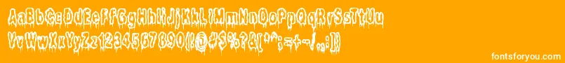 ItLivesInTheSwampBrk-Schriftart – Weiße Schriften auf orangefarbenem Hintergrund