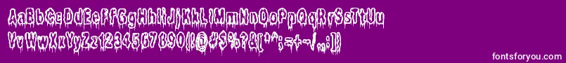 ItLivesInTheSwampBrk-fontti – valkoiset fontit violetilla taustalla