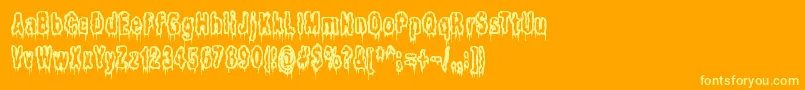ItLivesInTheSwampBrk-Schriftart – Gelbe Schriften auf orangefarbenem Hintergrund