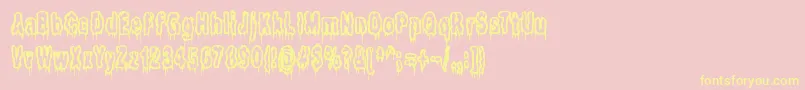 ItLivesInTheSwampBrk-Schriftart – Gelbe Schriften auf rosa Hintergrund