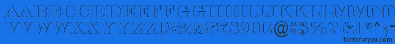 ASerifertitulsh-Schriftart – Schwarze Schriften auf blauem Hintergrund