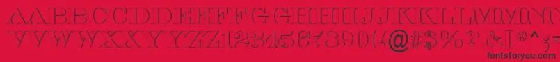 Шрифт ASerifertitulsh – чёрные шрифты на красном фоне