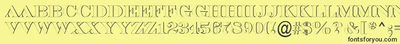 Шрифт ASerifertitulsh – чёрные шрифты на жёлтом фоне