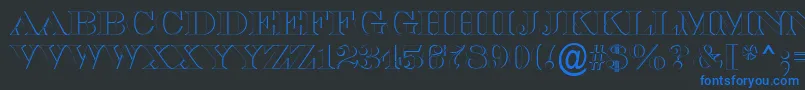 ASerifertitulsh-fontti – siniset fontit mustalla taustalla