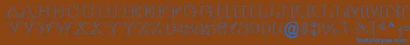 ASerifertitulsh-fontti – siniset fontit ruskealla taustalla