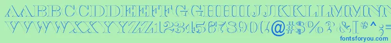 ASerifertitulsh-fontti – siniset fontit vihreällä taustalla