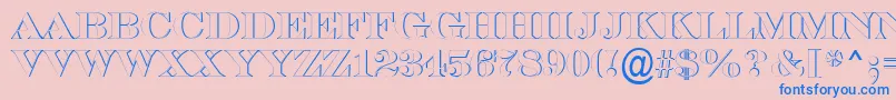 フォントASerifertitulsh – ピンクの背景に青い文字